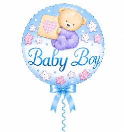 בלון לידה בן, בלון Baby Boy, בלון פויל תכלת, בלון דובי, מתנה ליולדת, ברית מילה, בייבי שאואר, קישוט לידה