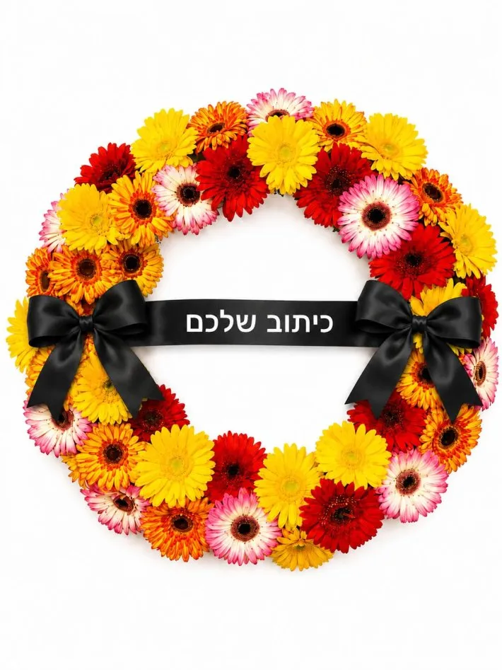 זר גלגל אבל צבעוני